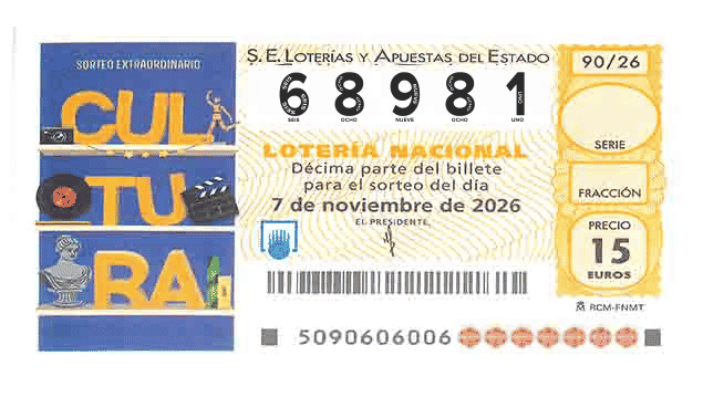 Décimo 68981 del sorteo 90-07/11/2026 Sábado