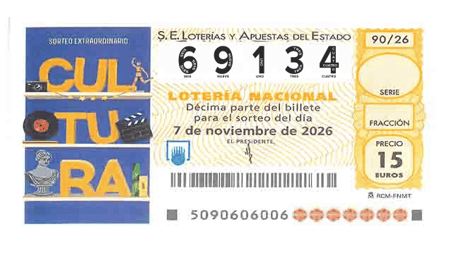 Décimo 69134 del sorteo 90-07/11/2026 Sábado