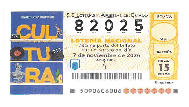 Décimo 82025 del sorteo 90-07/11/2026 Sábado