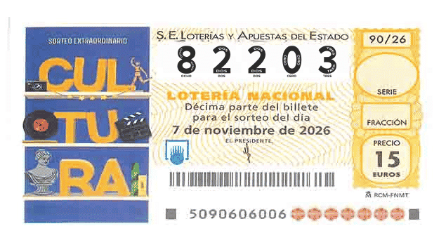 Décimo 82203 del sorteo 90-07/11/2026 Sábado