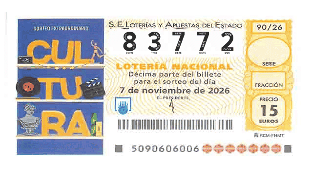 Décimo 83772 del sorteo 90-07/11/2026 Sábado