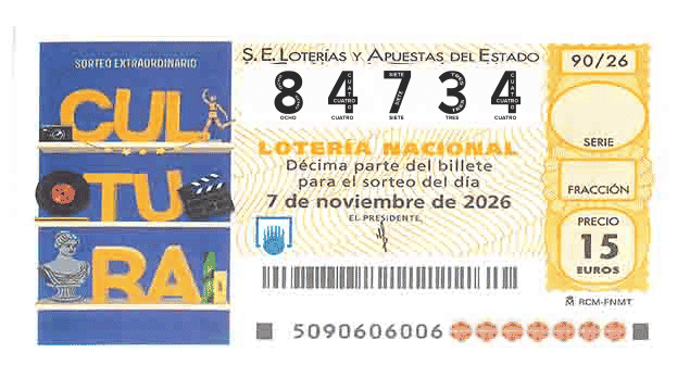 Décimo 84734 del sorteo 90-07/11/2026 Sábado