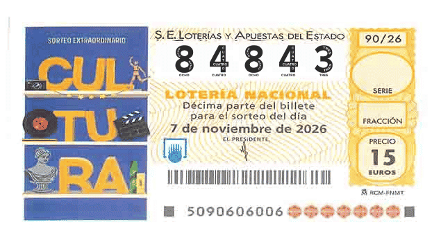 Décimo 84843 del sorteo 90-07/11/2026 Sábado