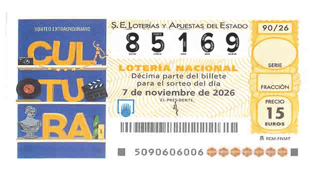 Décimo 85169 del sorteo 90-07/11/2026 Sábado