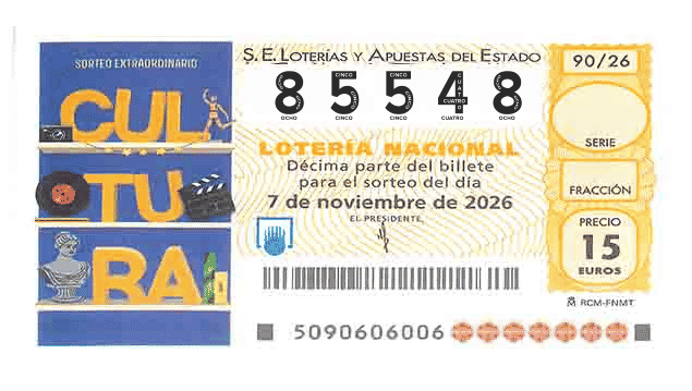 Décimo 85548 del sorteo 90-07/11/2026 Sábado