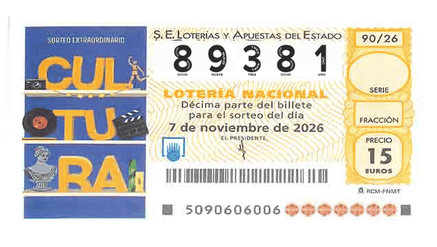 Décimo 89381 del sorteo 90-07/11/2026 Sábado