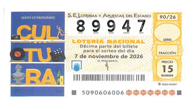 Décimo 89947 del sorteo 90-07/11/2026 Sábado