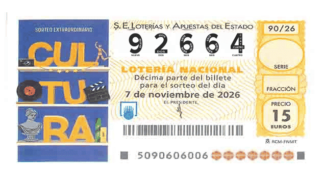 Décimo 92664 del sorteo 90-07/11/2026 Sábado