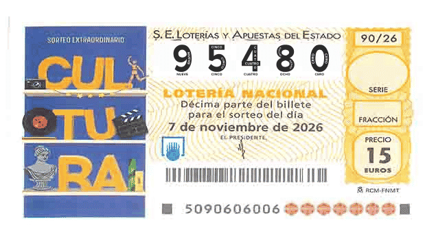 Décimo 95480 del sorteo 90-07/11/2026 Sábado