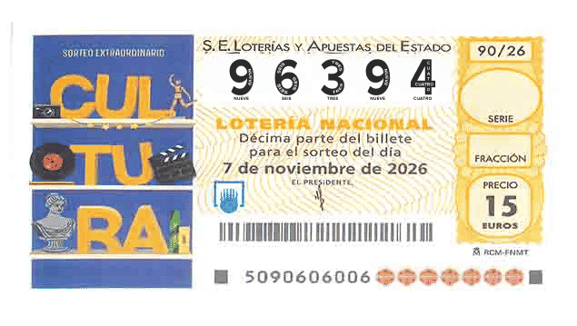 Décimo 96394 del sorteo 90-07/11/2026 Sábado