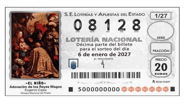 Décimo 08128 del sorteo 1-06/01/2027 El Niño