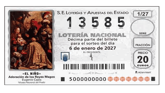 Décimo 13585 del sorteo 1-06/01/2027 El Niño