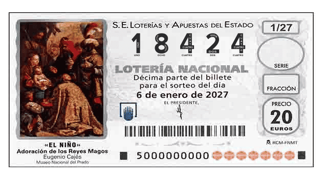 Décimo 18424 del sorteo 1-06/01/2027 El Niño