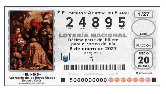 Décimo 24895 del sorteo 1-06/01/2027 El Niño