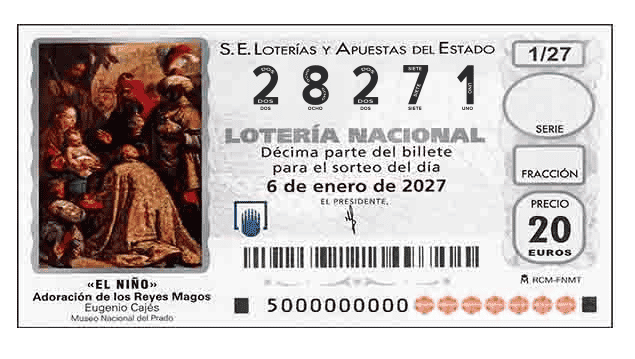 Décimo 28271 del sorteo 1-06/01/2027 El Niño