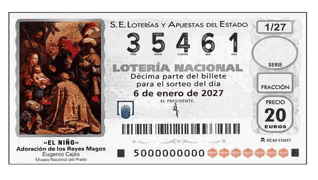 Décimo 35461 del sorteo 1-06/01/2027 El Niño