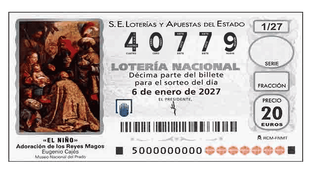 Décimo 40779 del sorteo 1-06/01/2027 El Niño