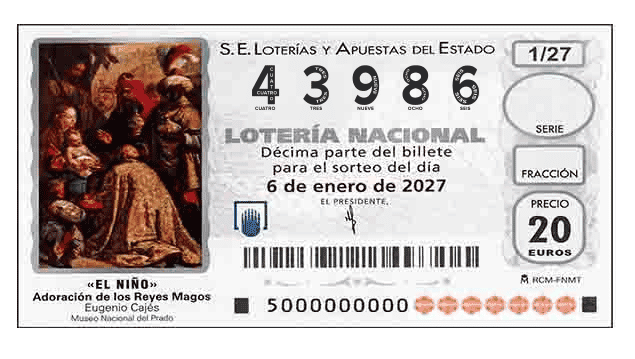 Décimo 43986 del sorteo 1-06/01/2027 El Niño