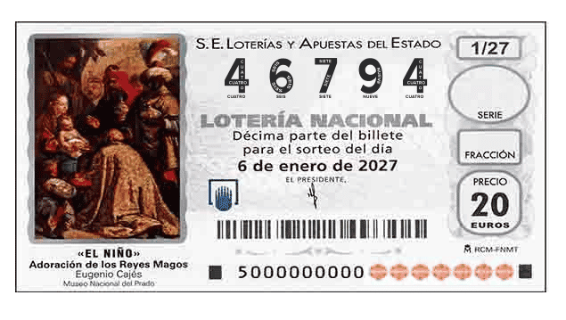 Décimo 46794 del sorteo 1-06/01/2027 El Niño