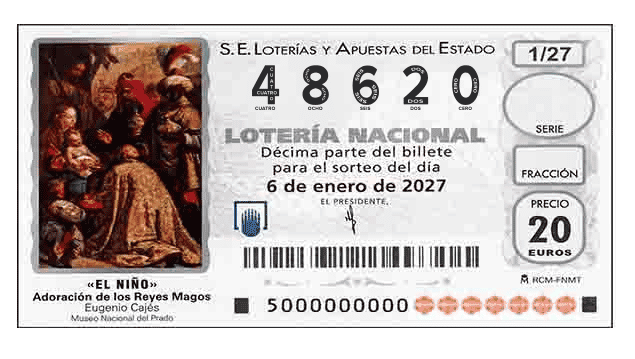 Décimo 48620 del sorteo 1-06/01/2027 El Niño
