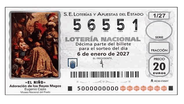 Décimo 56551 del sorteo 1-06/01/2027 El Niño