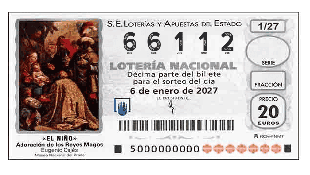 Décimo 66112 del sorteo 1-06/01/2027 El Niño