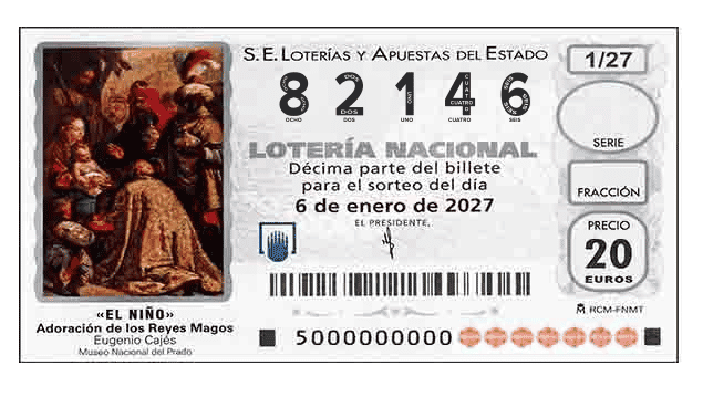 Décimo 82146 del sorteo 1-06/01/2027 El Niño