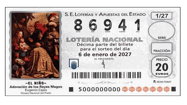 Décimo 86941 del sorteo 1-06/01/2027 El Niño