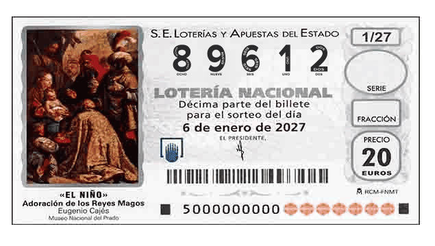Décimo 89612 del sorteo 1-06/01/2027 El Niño