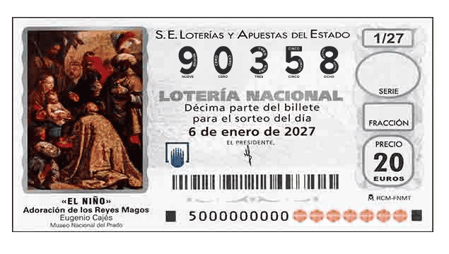 Décimo 90358 del sorteo 1-06/01/2027 El Niño