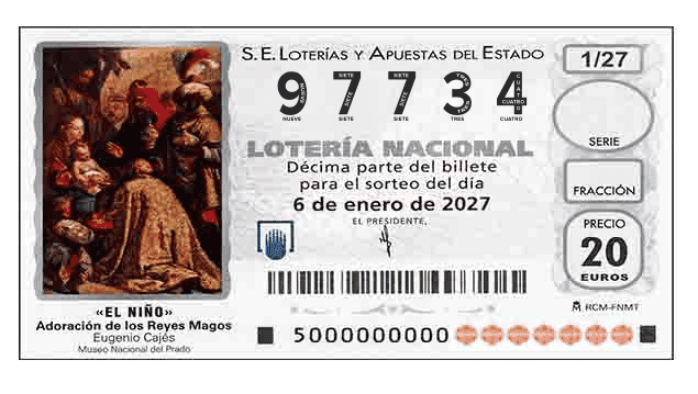 Décimo 97734 del sorteo 1-06/01/2027 El Niño