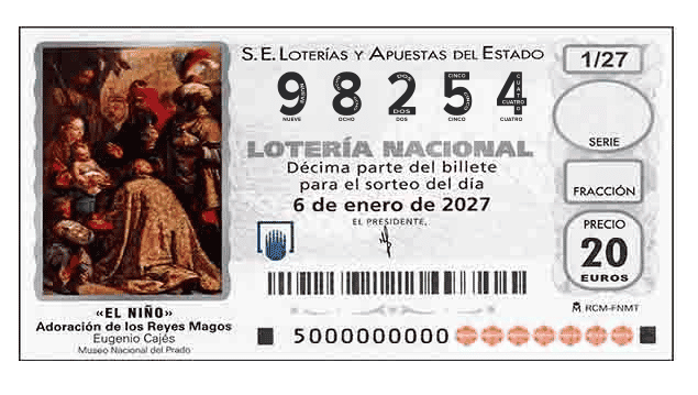 Décimo 98254 del sorteo 1-06/01/2027 El Niño