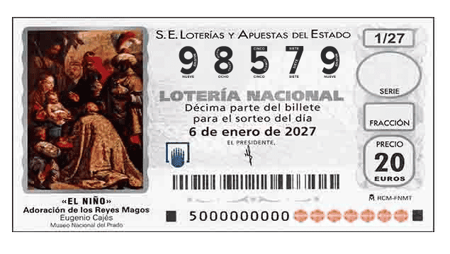Décimo 98579 del sorteo 1-06/01/2027 El Niño